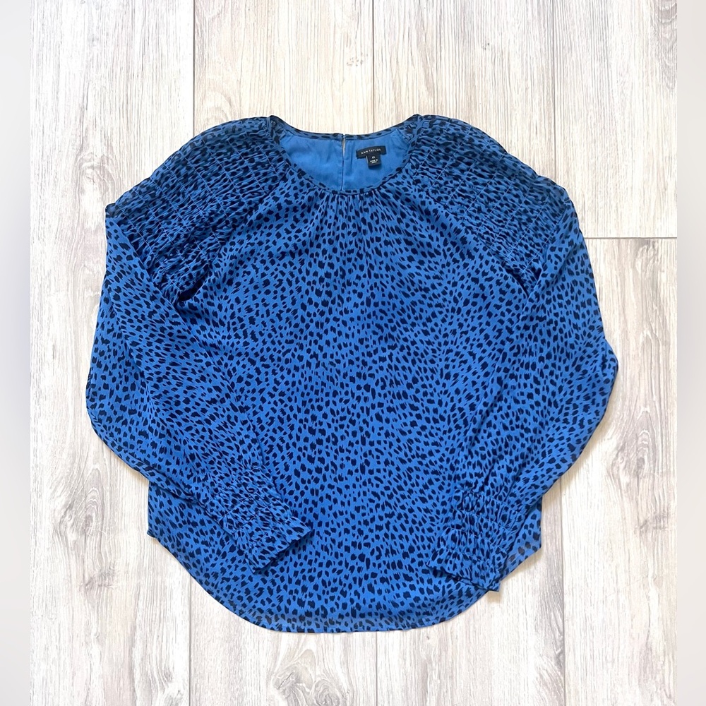 (New) Ann Taylor Leopard Chiffon Blouse, XS